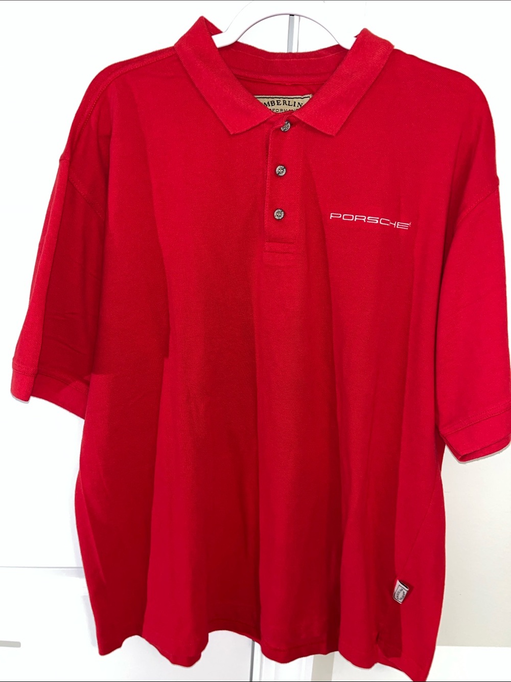 Porsche Vintage Team Golf Racing Polo Shirt Sewn Mens L oversized used worn